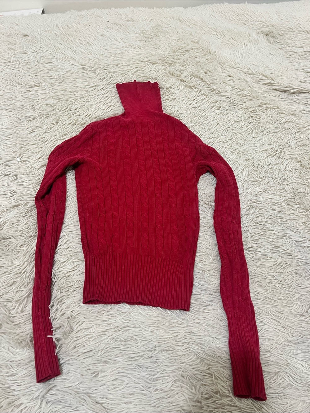 GAP Red Cable-Knit Turtleneck Sweater - Women